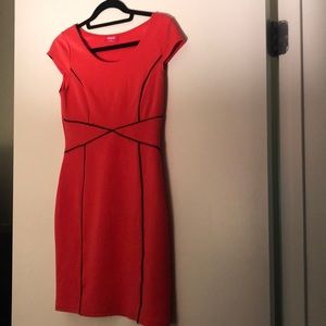 Cute Orange Dress with Delicate Black Details